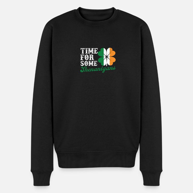 Zeit für ein paar Shenanigans Lustiges St. Patrick - Männer Premium Bio Pullover - Schwarz