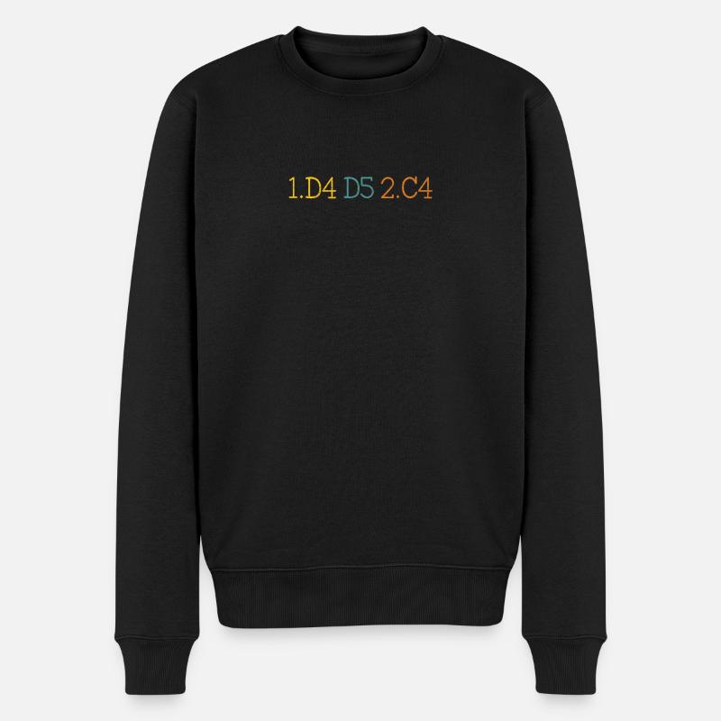 Damengambit Cooler Schachspieler Algebraische - Männer Premium Bio Pullover - Schwarz