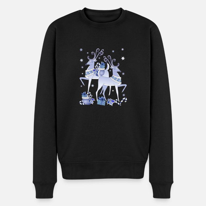 Noël Blue Deer - Pull Premium bio Homme - noir