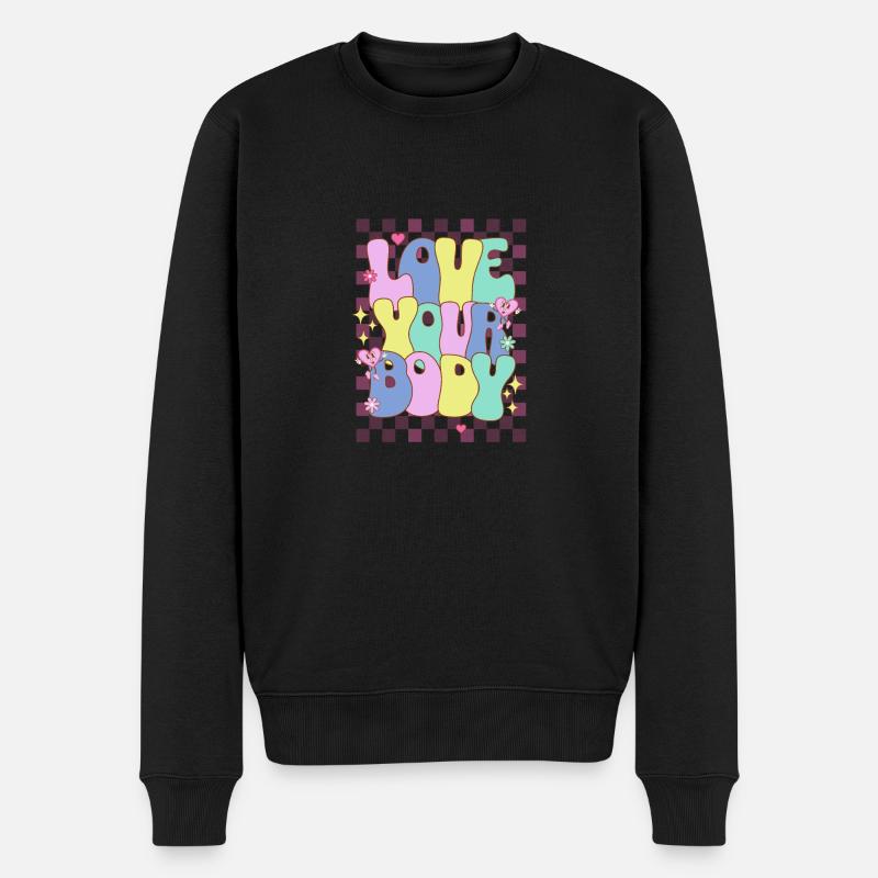 Körper positiv - Männer Premium Bio Pullover - Schwarz