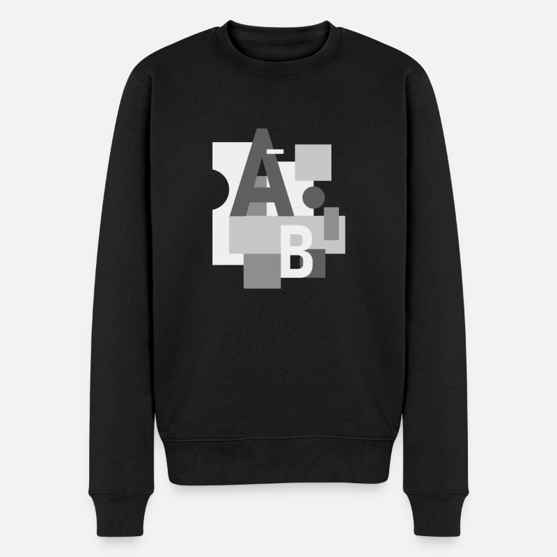 Abstract image with letters A and B - Men's Premium Organic Jumper - black