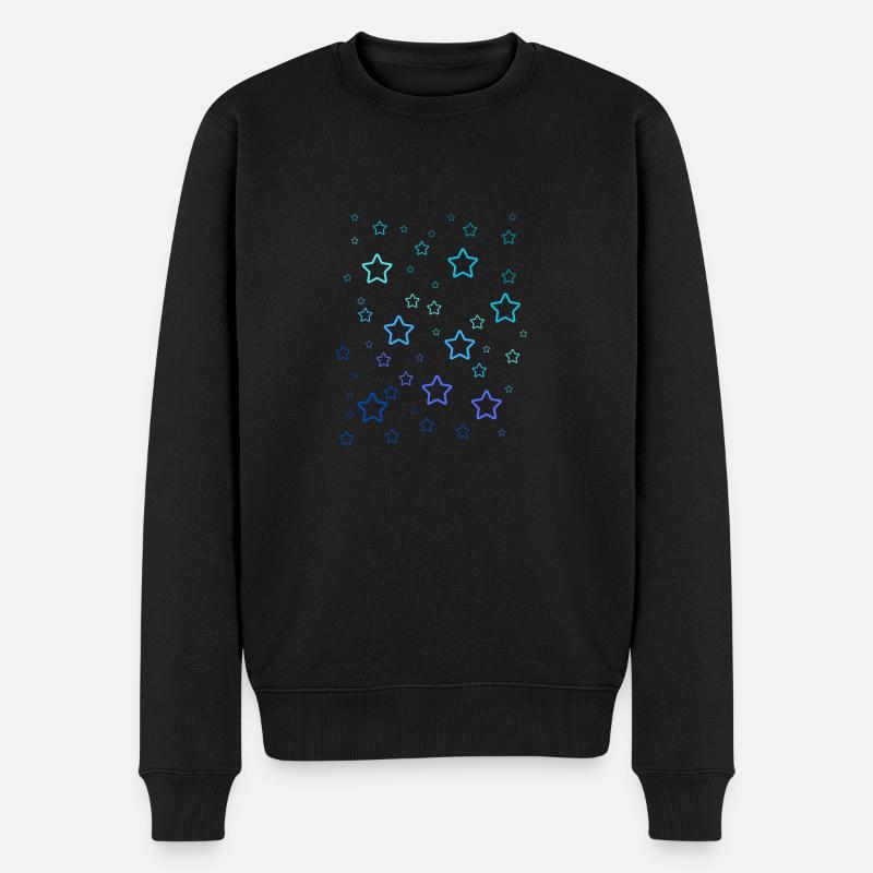 Étoiles arc-en-ciel - Pull Premium bio Homme - noir