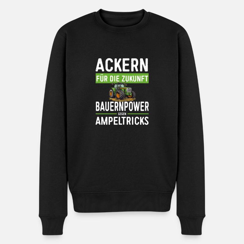 Ackern Für Die Zukunft - Bauernprotest 2024 - Männer Premium Bio Pullover - Schwarz