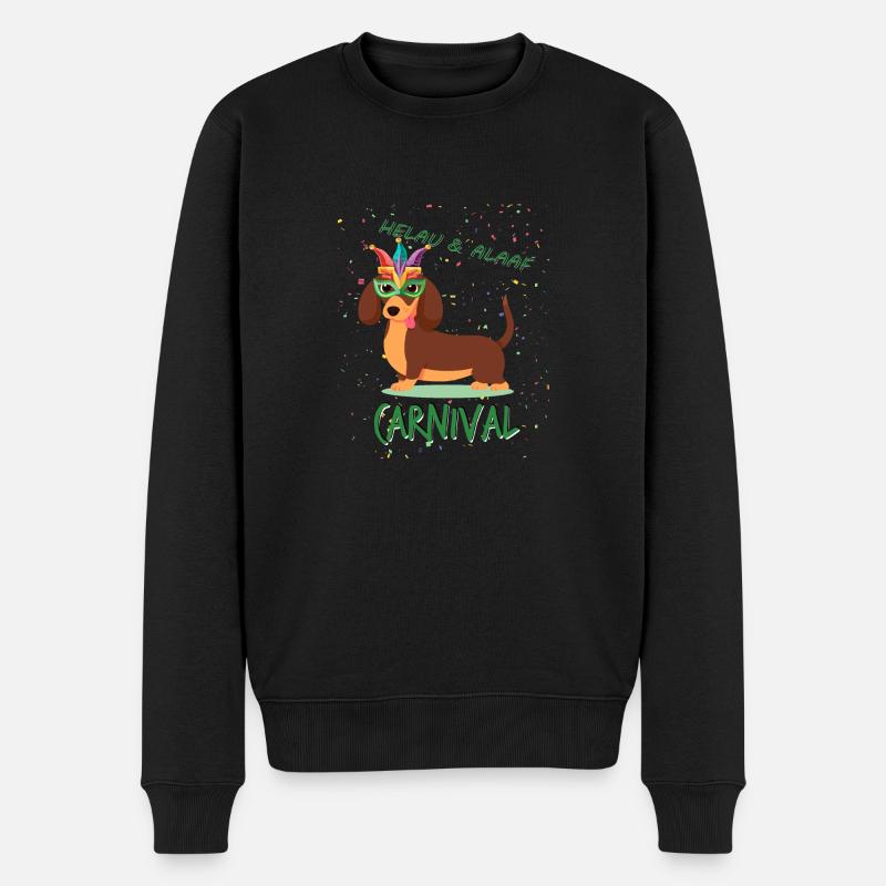 Teckel, Carnaval, Carnaval, Helau, Alaaf - Pull Premium bio Homme - noir