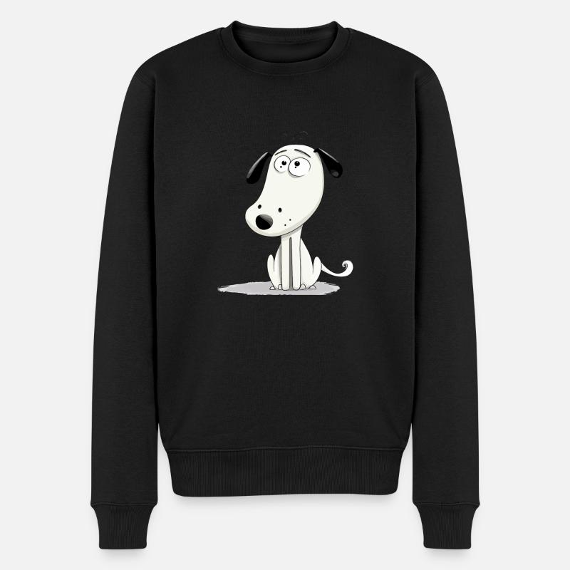 Okô, der skeptische Hund - Männer Premium Bio Pullover - Schwarz