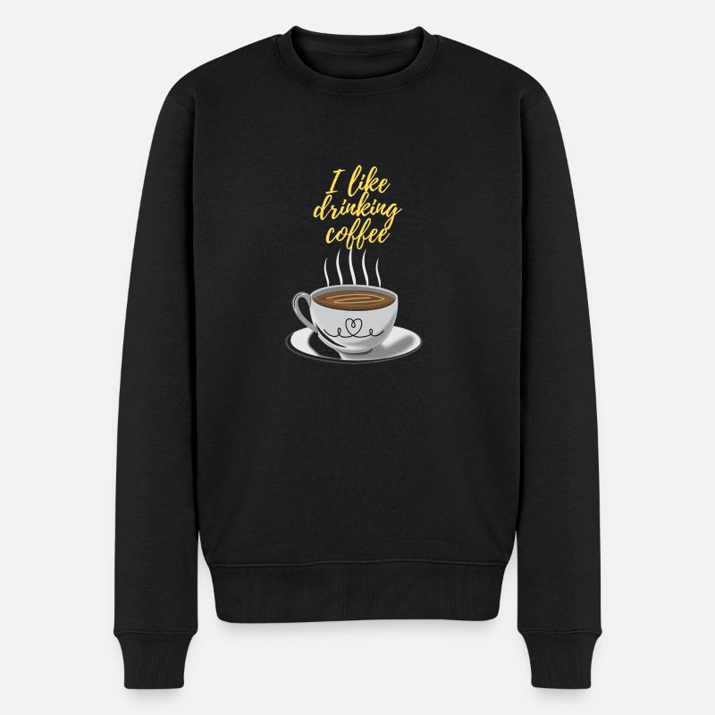 Tasse Kaffee - Männer Premium Bio Pullover - Schwarz