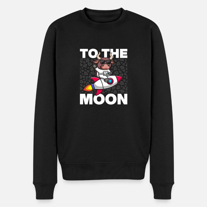To the moon - Männer Premium Bio Pullover - Schwarz