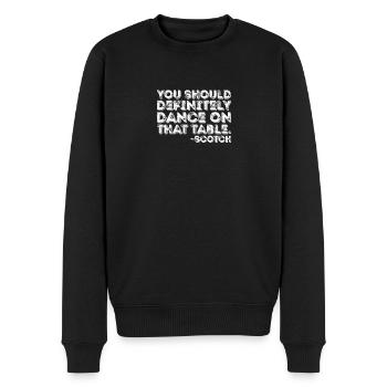 Du solltest auf jeden Fall auf diesem Tisch tanzen, Scotch - Männer Premium Bio Pullover - Schwarz - Vorne - Nico (187cm)