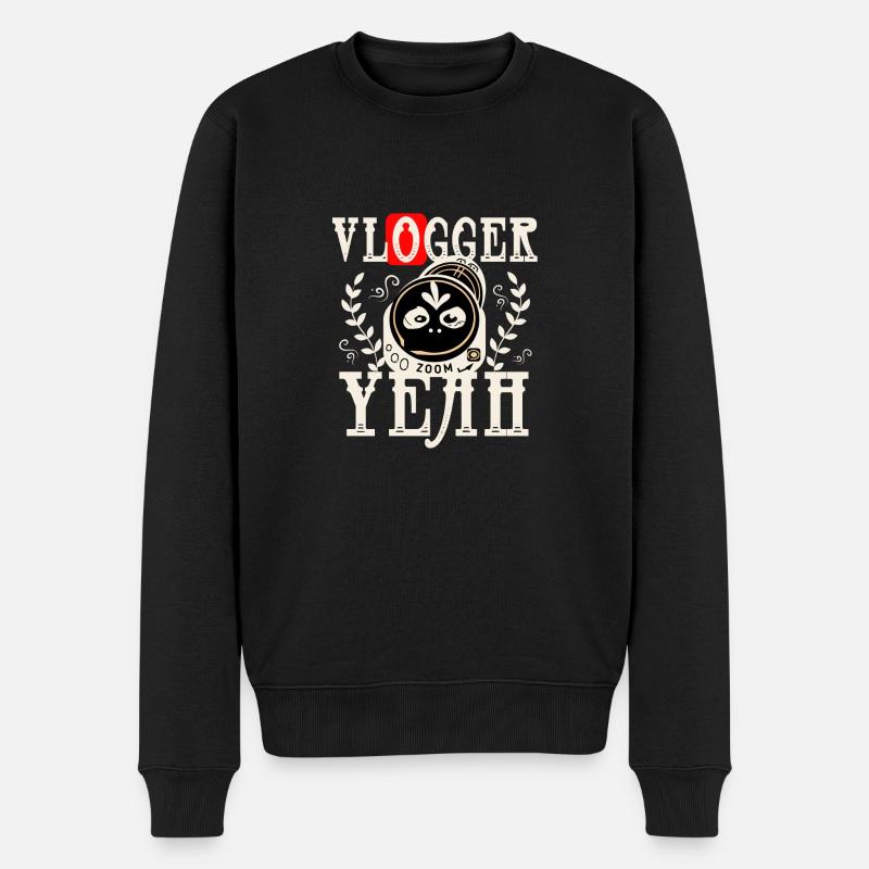 Vlogger - Männer Premium Bio Pullover - Schwarz