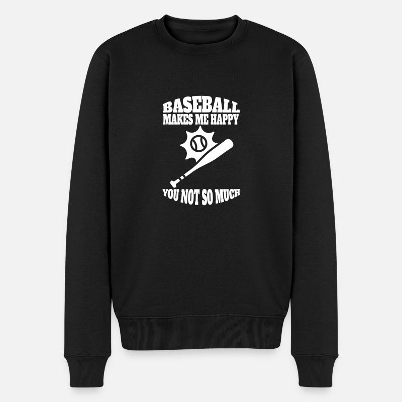 Baseball Baseballteam Baseballspieler Baseballer - Männer Premium Bio Pullover - Schwarz