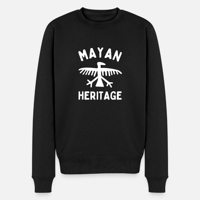 MAYA-ERBE PETROGHLYPH - Männer Premium Bio Pullover - Schwarz