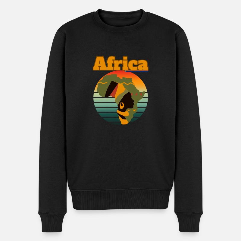 Afrika Afro-Abkömmling - Männer Premium Bio Pullover - Schwarz