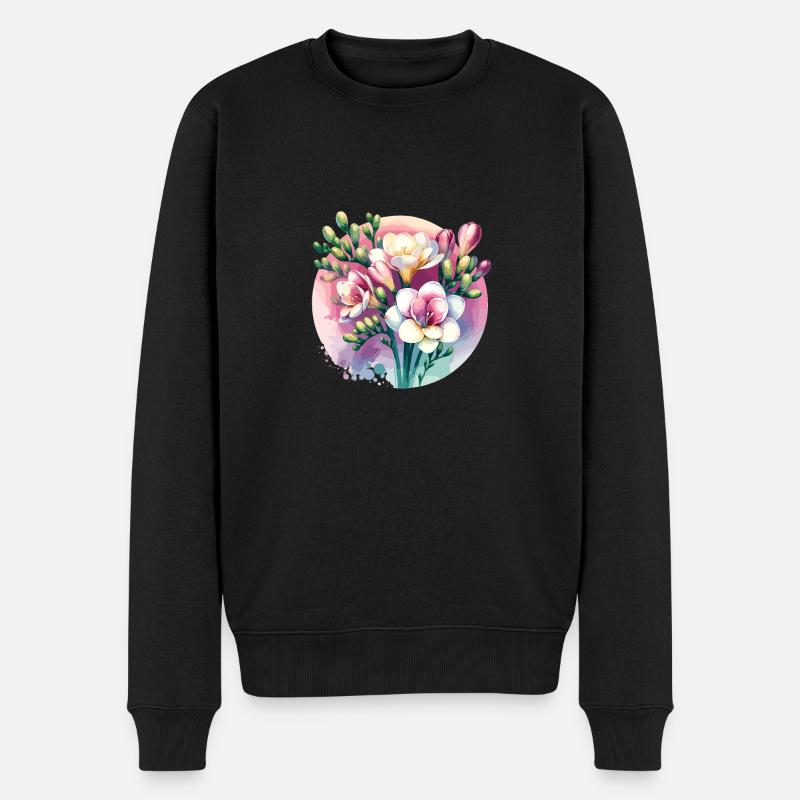 Freesien gezeichnet - Männer Premium Bio Pullover - Schwarz