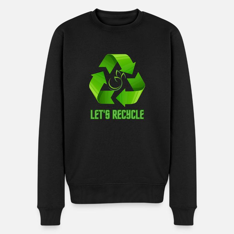 Recyceln wir die Ökologie des Planeten - Männer Premium Bio Pullover - Schwarz