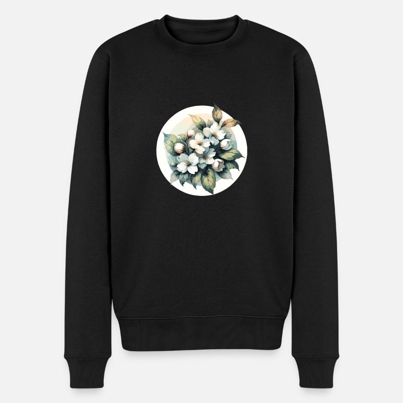 Jasmin dessiné - Pull Premium bio Homme - noir