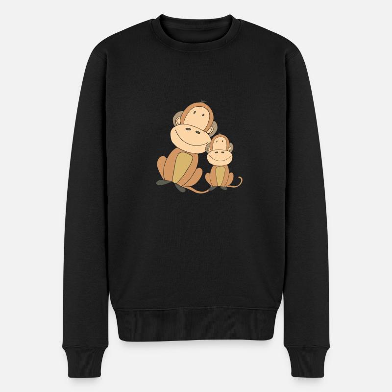 Singe avec enfant - Pull Premium bio Homme - noir