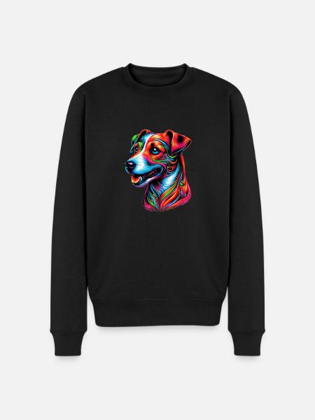 Jack Russell Terrier Dog - Men's Premium Organic Jumper - black