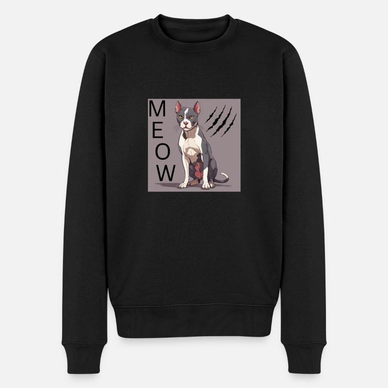 Angry Cat - Männer Premium Bio Pullover - Schwarz