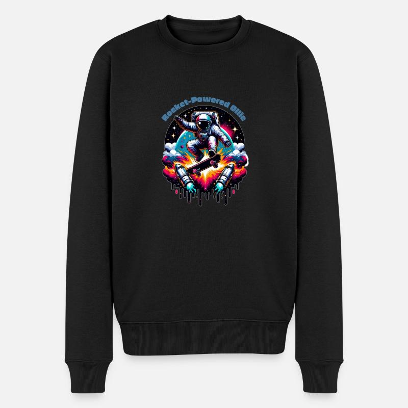 Rocket Powered Ollie - Männer Premium Bio Pullover - Schwarz