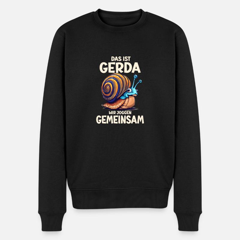 Joggen Jogging Sport Schnecke Lustig Gerda - Männer Premium Bio Pullover - Schwarz
