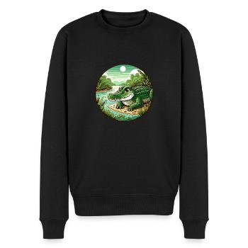 Krokodil, Alligator - Männer Premium Bio Pullover - Schwarz - Vorne - Nico (187cm)