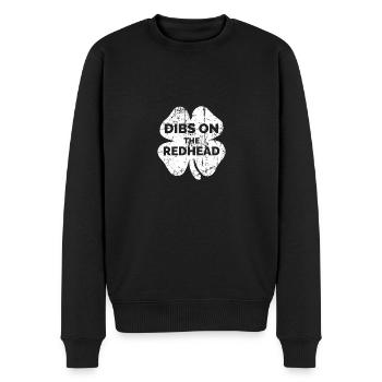 Vintage Dibs On The Redhead Funny Irish St Patrick - Men's Premium Organic Jumper - black - Front - Nico (187cm)