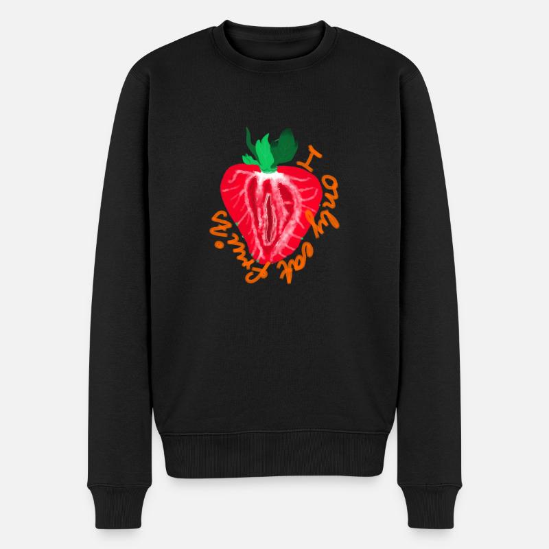 I only eat fruits - Männer Premium Bio Pullover - Schwarz