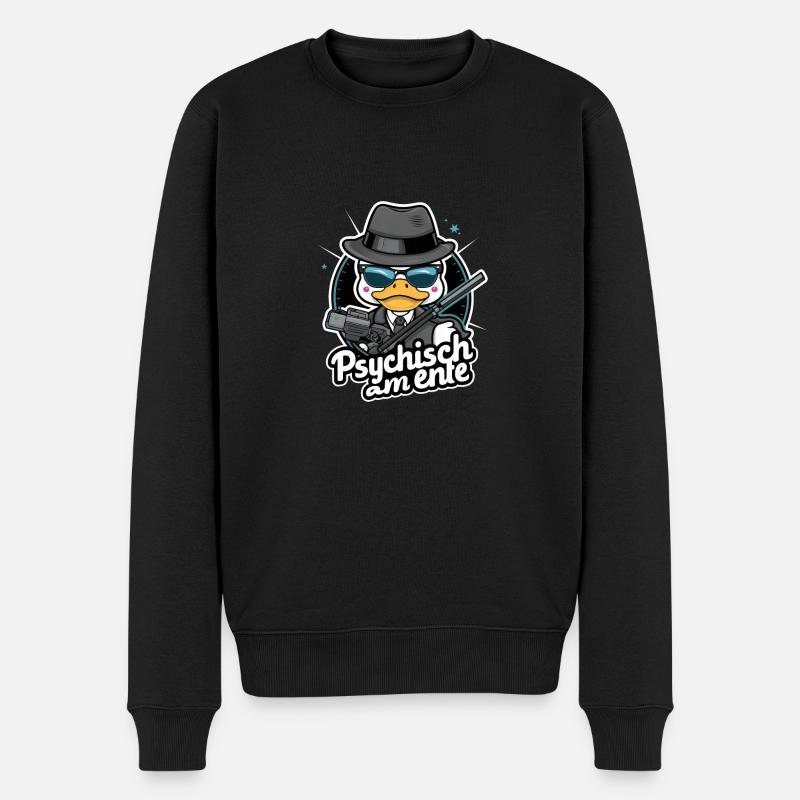 Psychisch am Ente - Männer Premium Bio Pullover - Schwarz