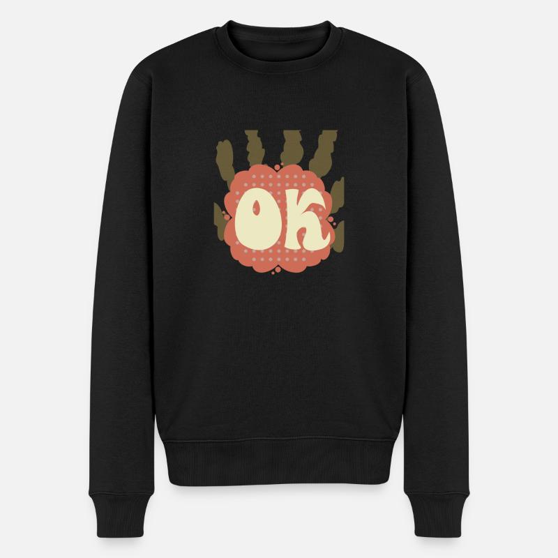 Ok - Männer Premium Bio Pullover - Schwarz