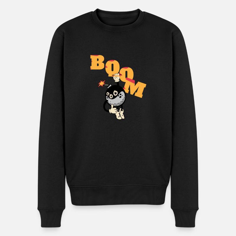 Boom - Männer Premium Bio Pullover - Schwarz