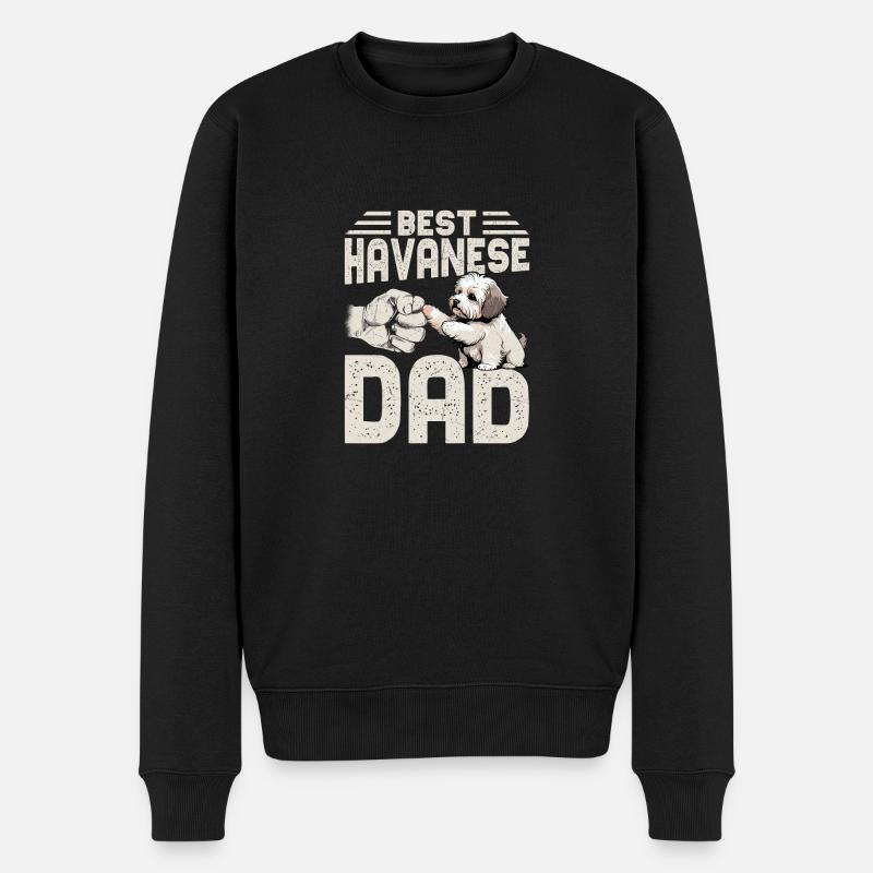 Best Havanese Dad Dog Owner Havaneser - Männer Premium Bio Pullover - Schwarz