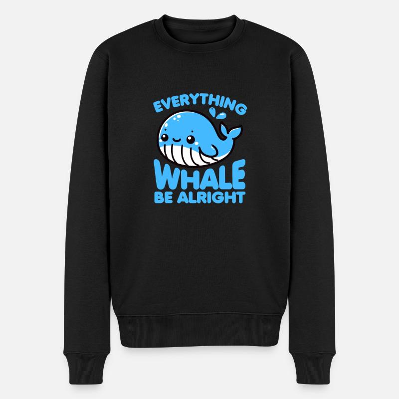 Alles Wal Sei in Ordnung Lustig Wortspiel See Ozean - Männer Premium Bio Pullover - Schwarz