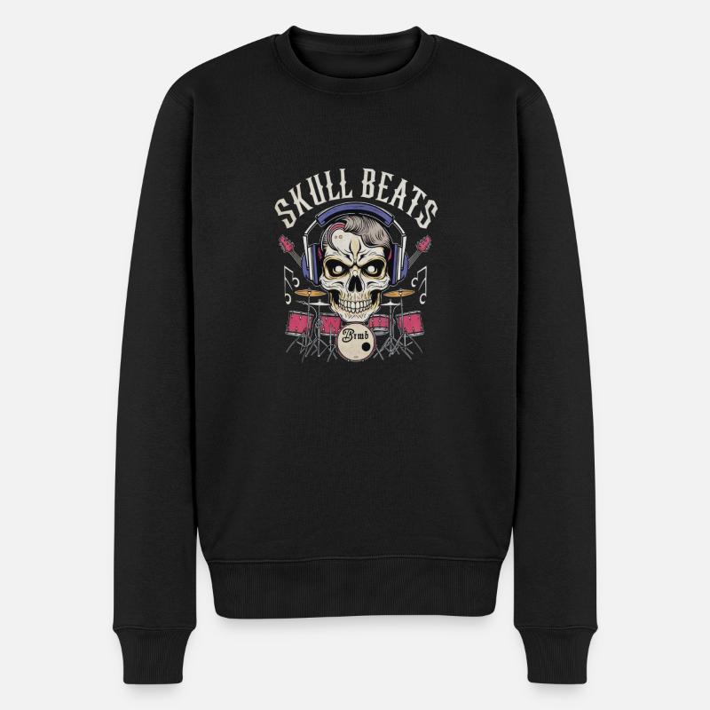 SKULL BEATS - Männer Premium Bio Pullover - Schwarz
