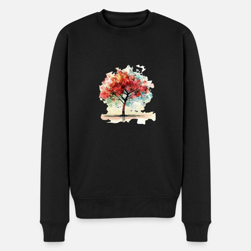 pixeltree 1 - Männer Premium Bio Pullover - Schwarz