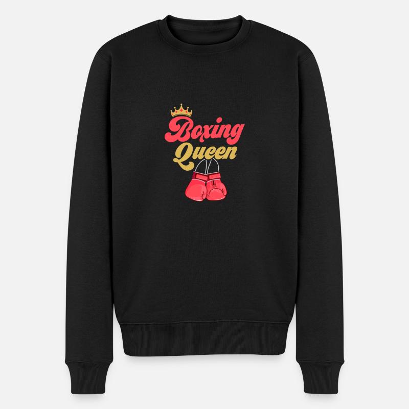 Boxing Queen Training Boxer - Männer Premium Bio Pullover - Schwarz