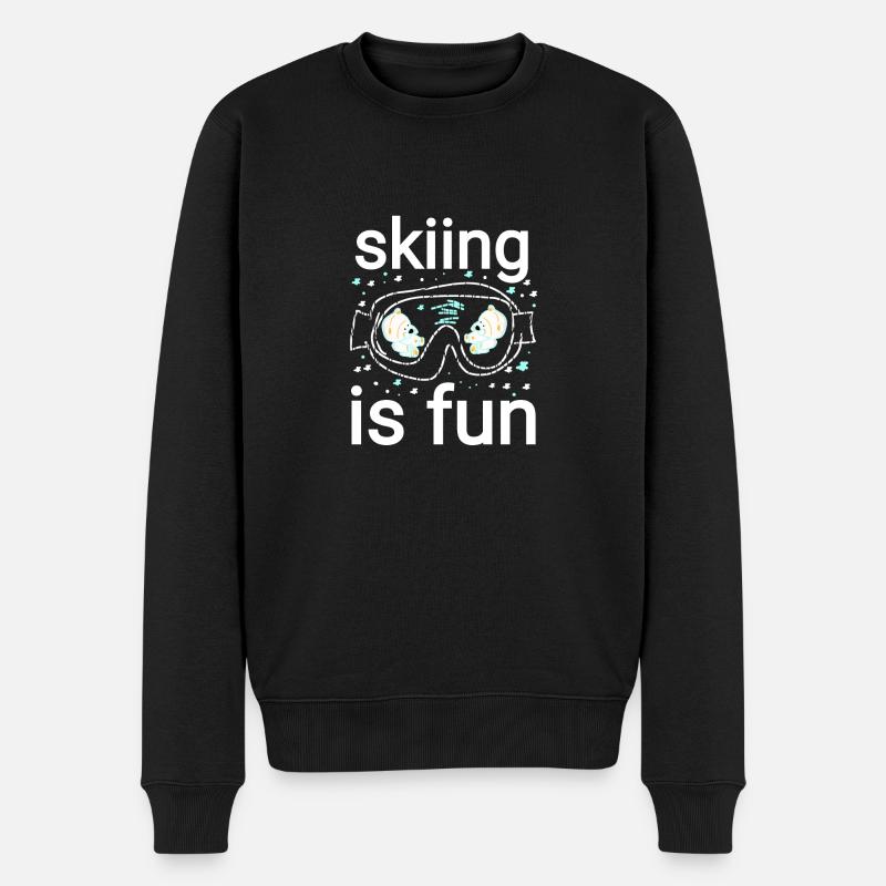 Ski pour les enfants. Le ski, c’est amusant - Pull Premium bio Homme - noir