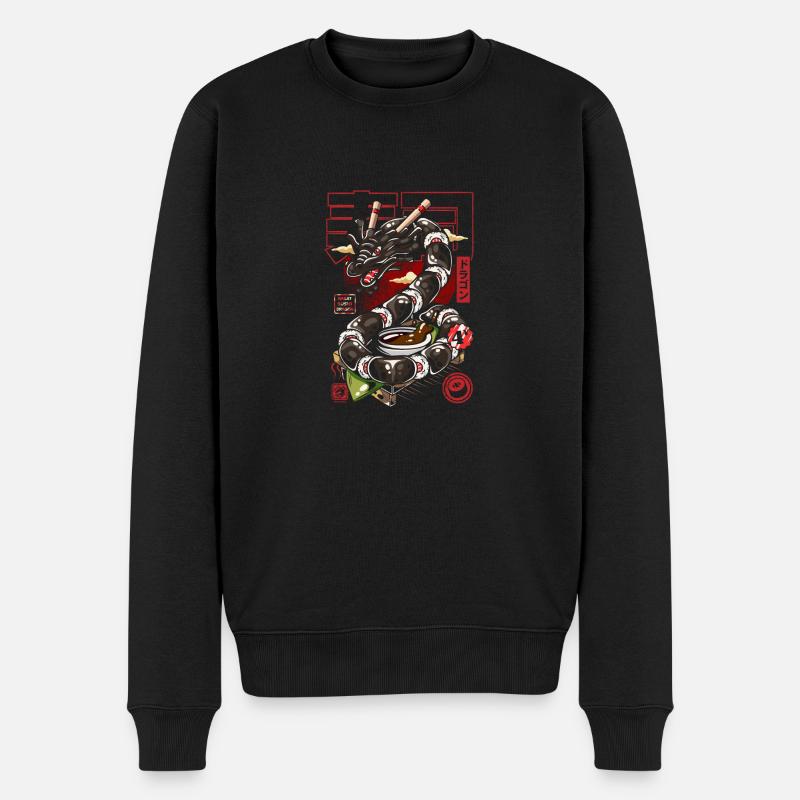 Japan Großer Sushi-Drache - Männer Premium Bio Pullover - Schwarz