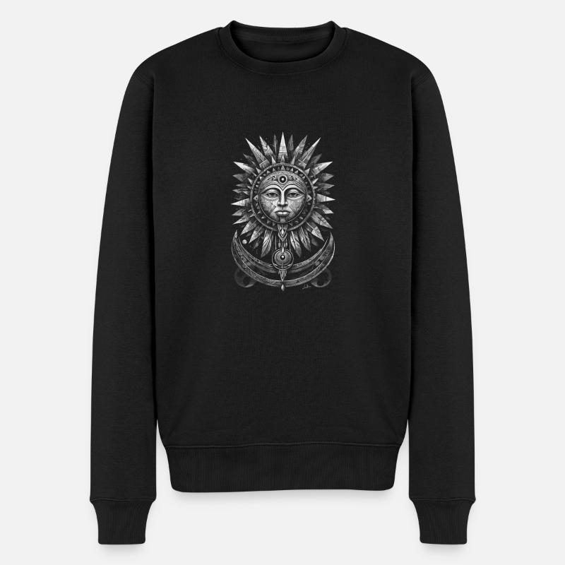 Soleil Inca géométrique Silver - Pull Premium bio Homme - noir