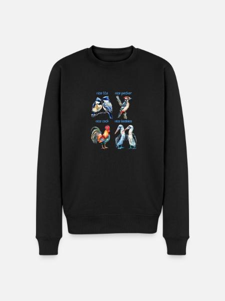 Funny birds named Nice birds - Men's Premium Organic Jumper - black
