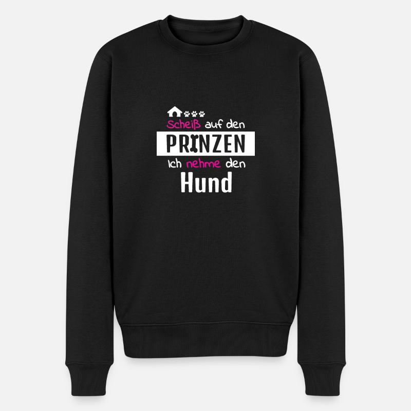 Hund Prinz Hundeschule Hundeliebe Hundeliebhaber - Männer Premium Bio Pullover - Schwarz