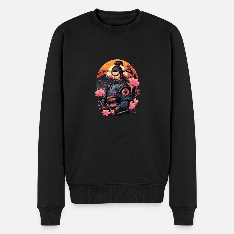 Samurai Japan Cherry - Men's Premium Organic Jumper - black