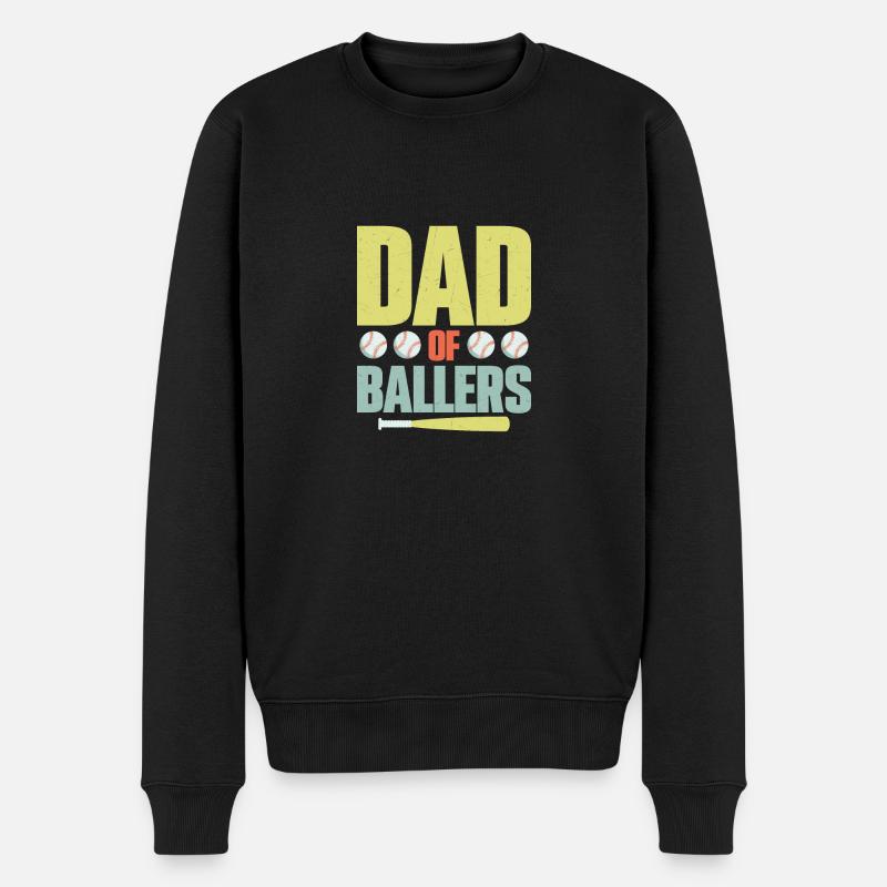 Père de Ballers Père Baseball - Pull Premium bio Homme - noir