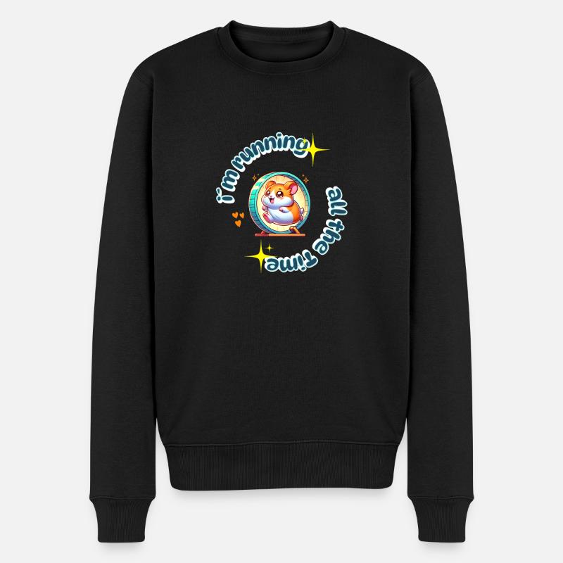 Running all the time - Männer Premium Bio Pullover - Schwarz