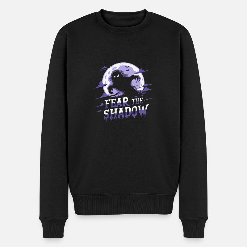 GRUSELIGER SCHATTEN - Männer Premium Bio Pullover - Schwarz