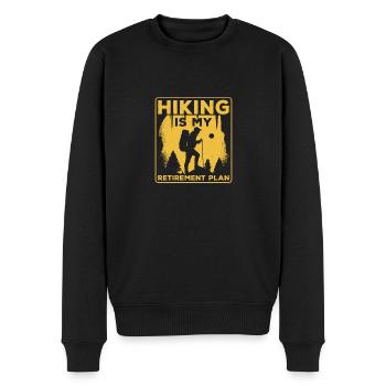 Hiking Is My Retirement Plan Hiker Mountain - Männer Premium Bio Pullover - Schwarz - Vorne - Nico (187cm)