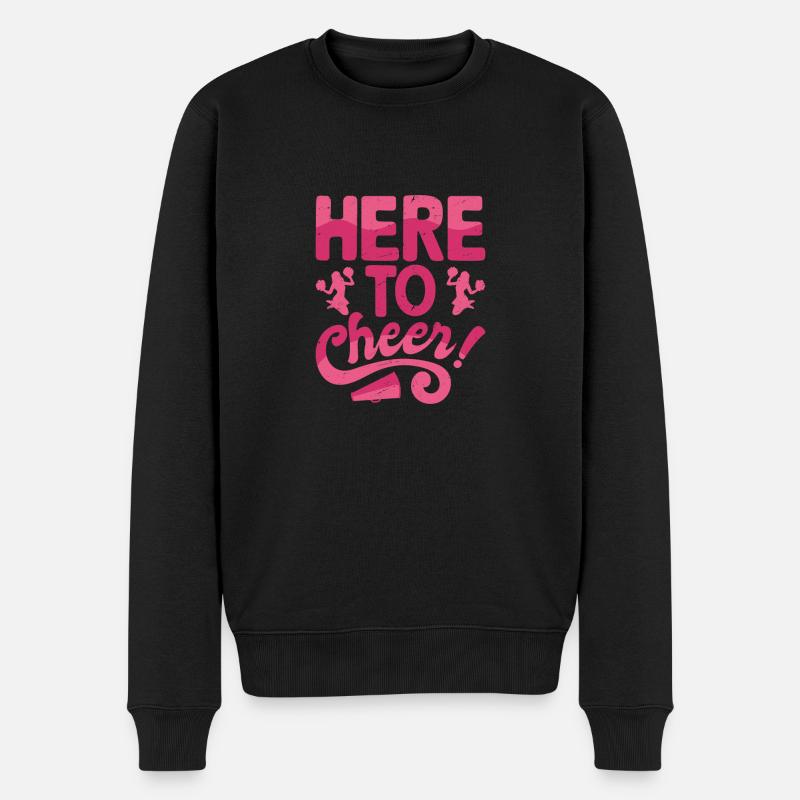 Here To Cheer Cheerleading Cheerleader - Männer Premium Bio Pullover - Schwarz