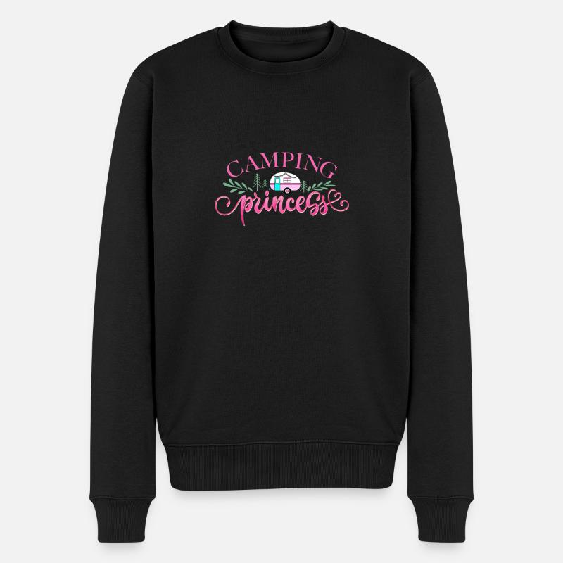 Camping Prinzessin Rosa Camper Abenteuer Camping - Männer Premium Bio Pullover - Schwarz