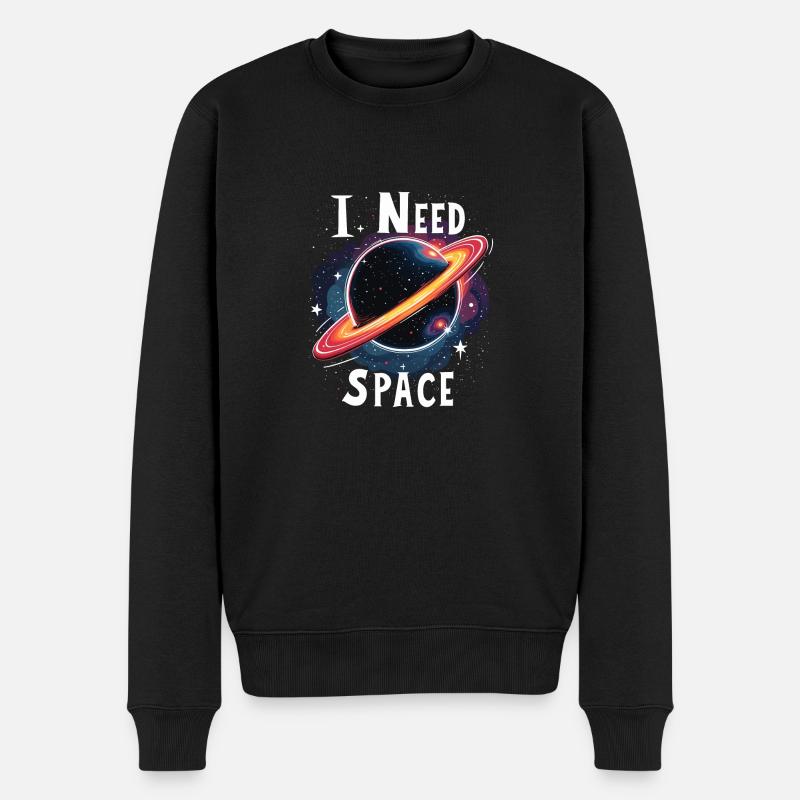 ICH BRAUCHE PLATZ - Männer Premium Bio Pullover - Schwarz