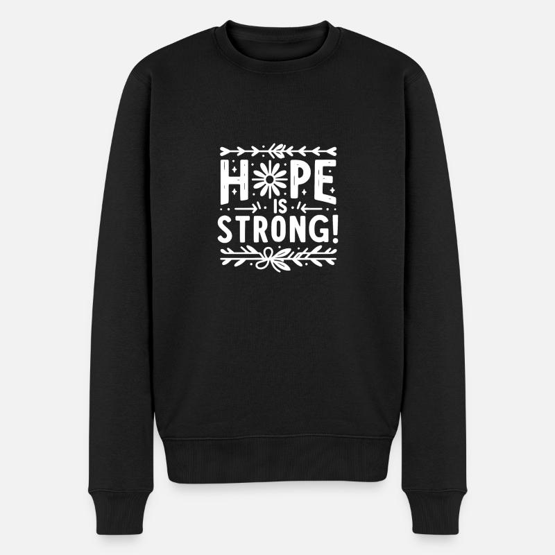 Die Hoffnung ist groß - Männer Premium Bio Pullover - Schwarz