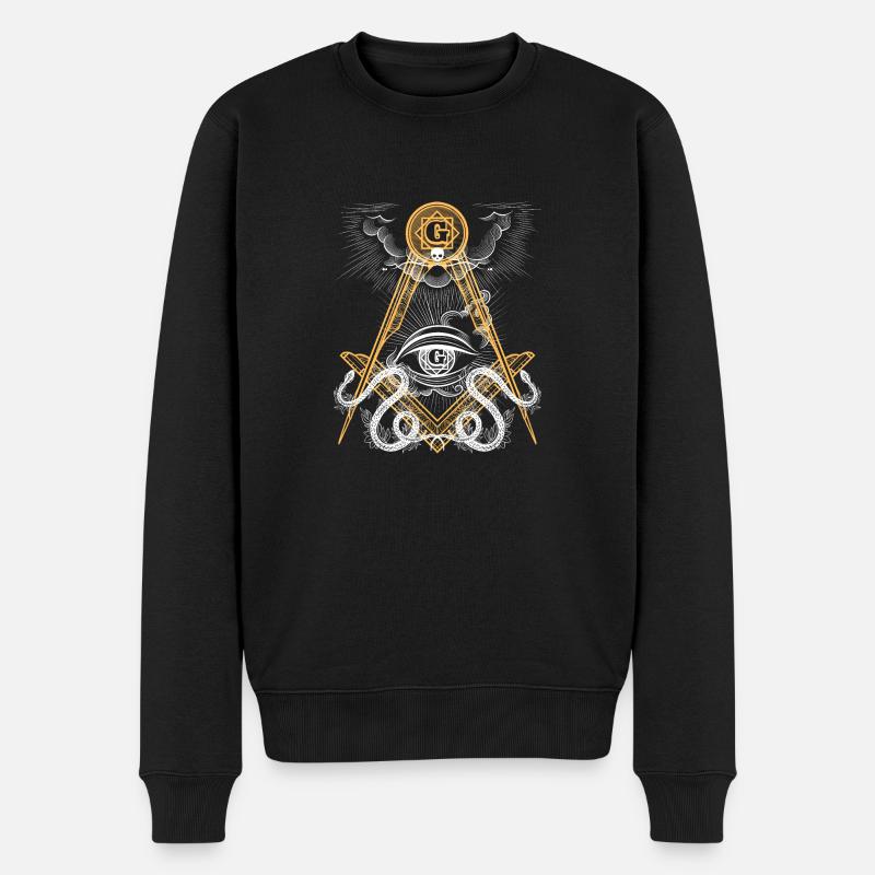 Boussoles, serpents et œil - Pull Premium bio Homme - noir